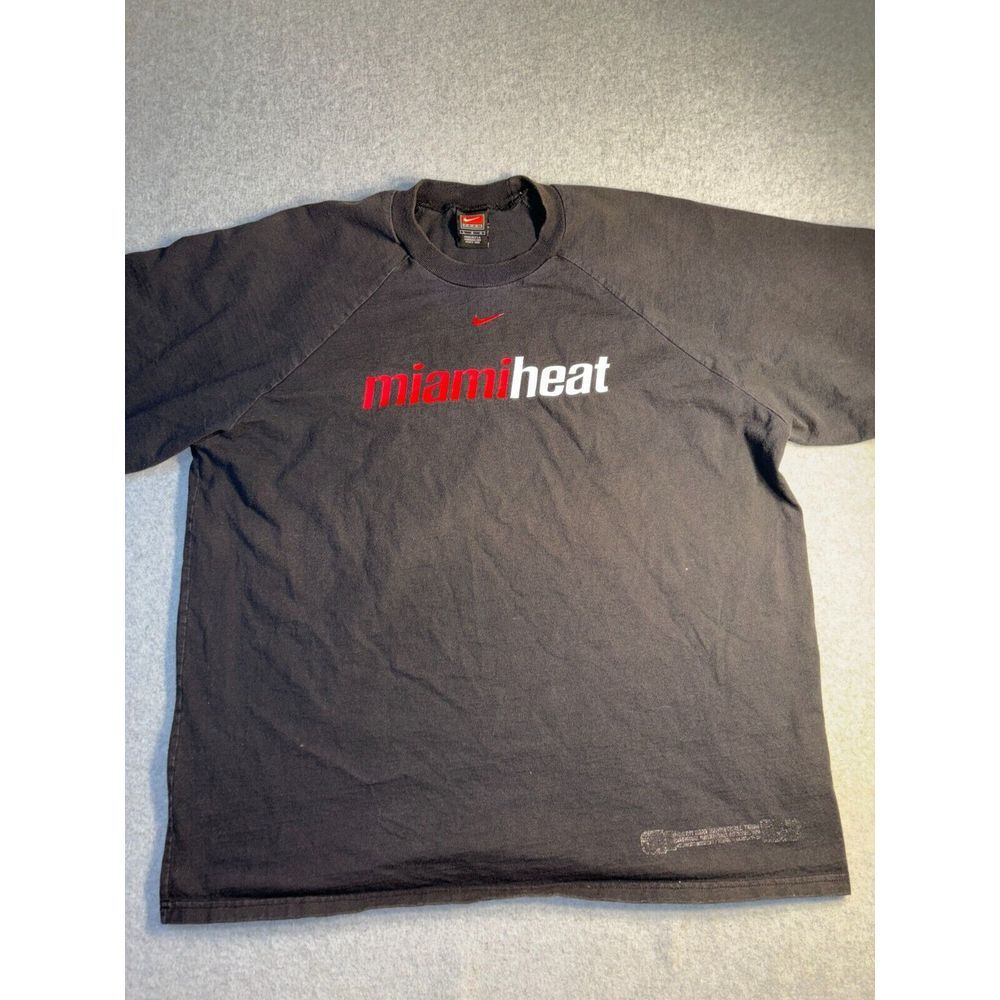 NFL Miami Heat Nike Tee Shirt Football Men's Large‎ Black Short Sleeve Crew Neck